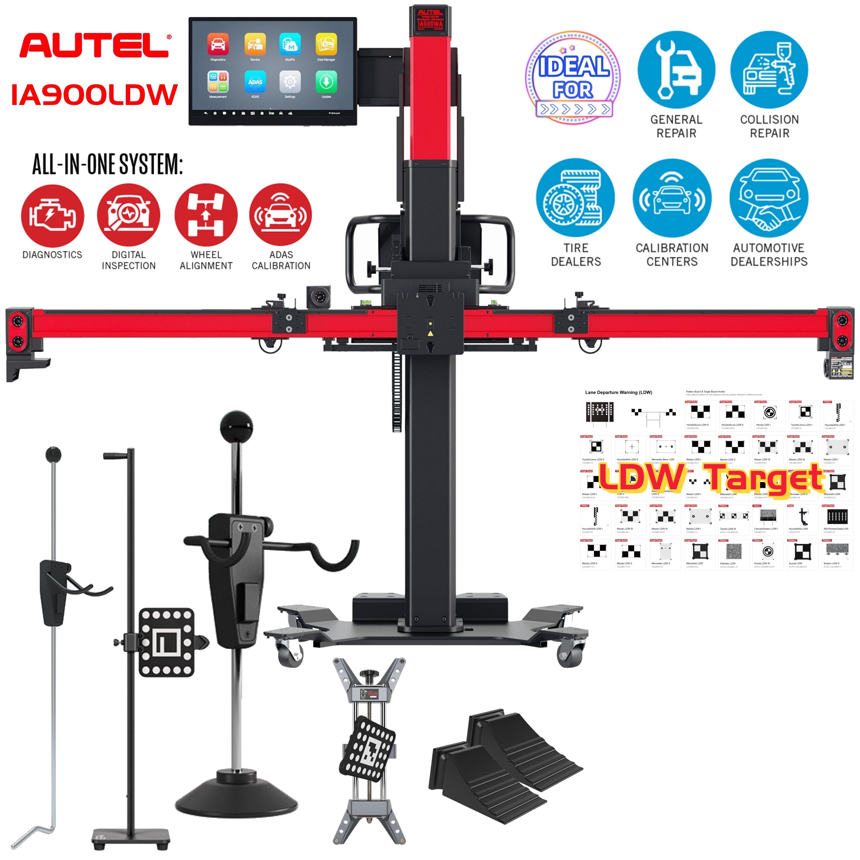 Autel Alignment Rack autel maxisys ia900wa wheel alignment and adas calibration frame us ...