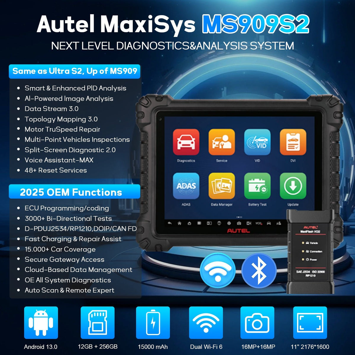 Autel MaxiSYS MS909 S2 – Advanced Diagnostic Tablet with ECU Coding ...